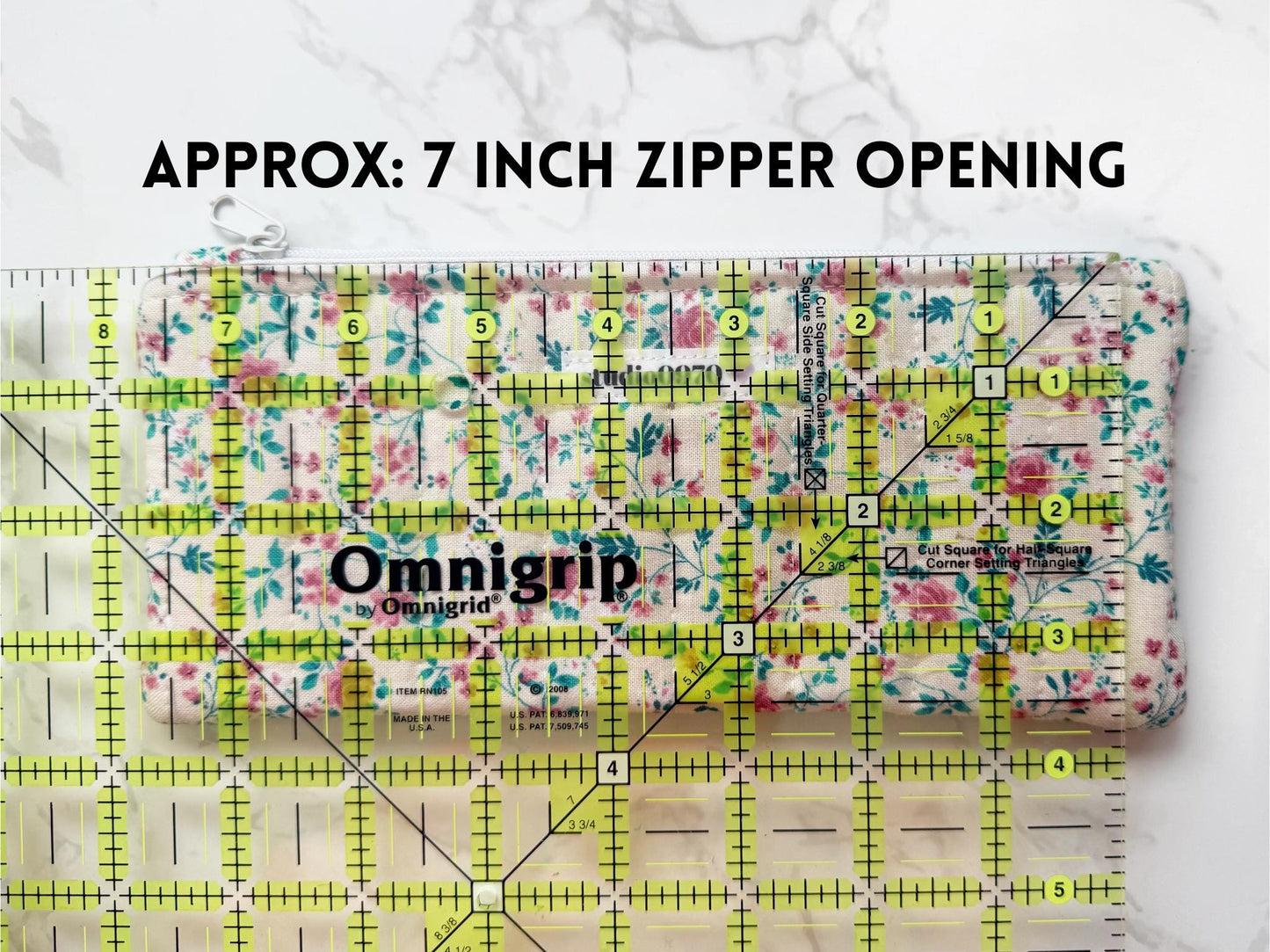 Blue Mini Floral Quilted Pencil Case