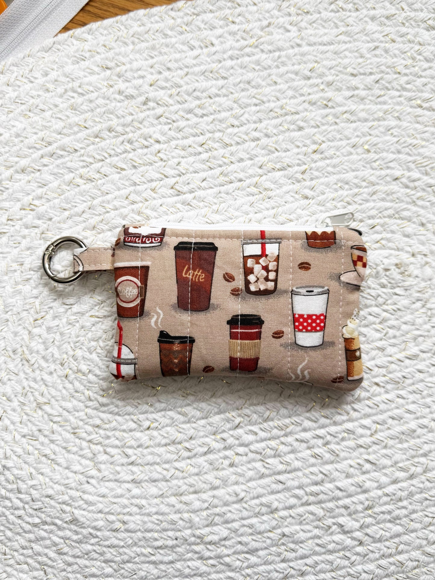 Coffee Lover Quilted Keychain Wallet