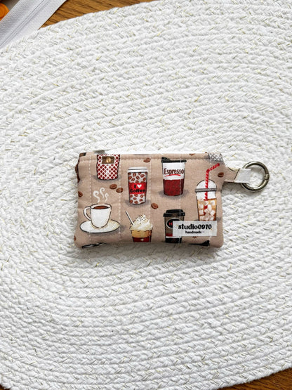 Coffee Lover Quilted Keychain Wallet
