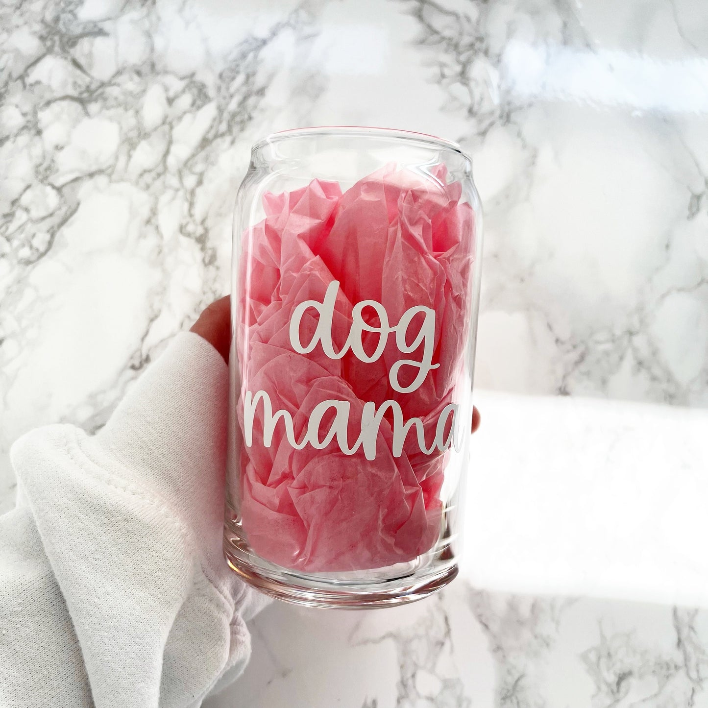Dog Mama Glass Cup