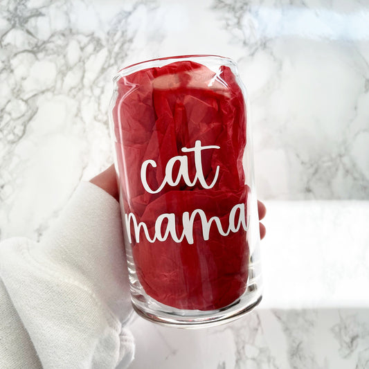 Cat Mama Glass Cup