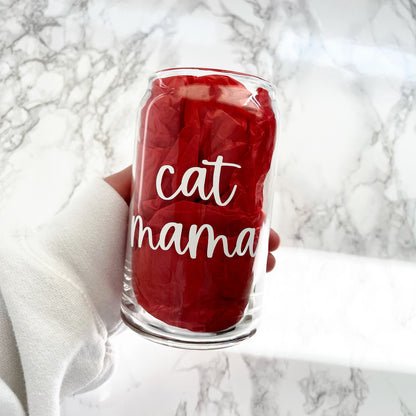 Cat Mama Glass Cup