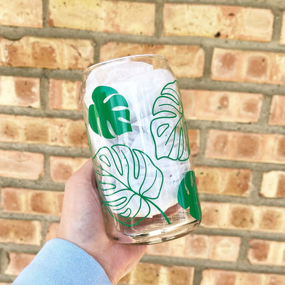 Monstera Glass Cup