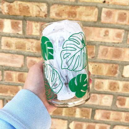 Monstera Glass Cup