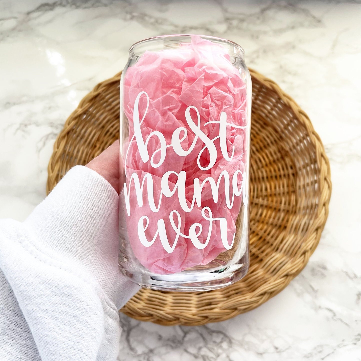 Best Mama Ever Glass Cup