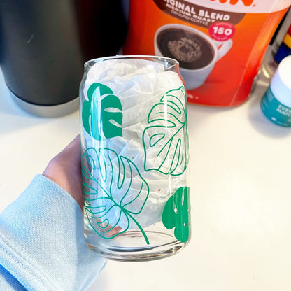 Monstera Glass Cup
