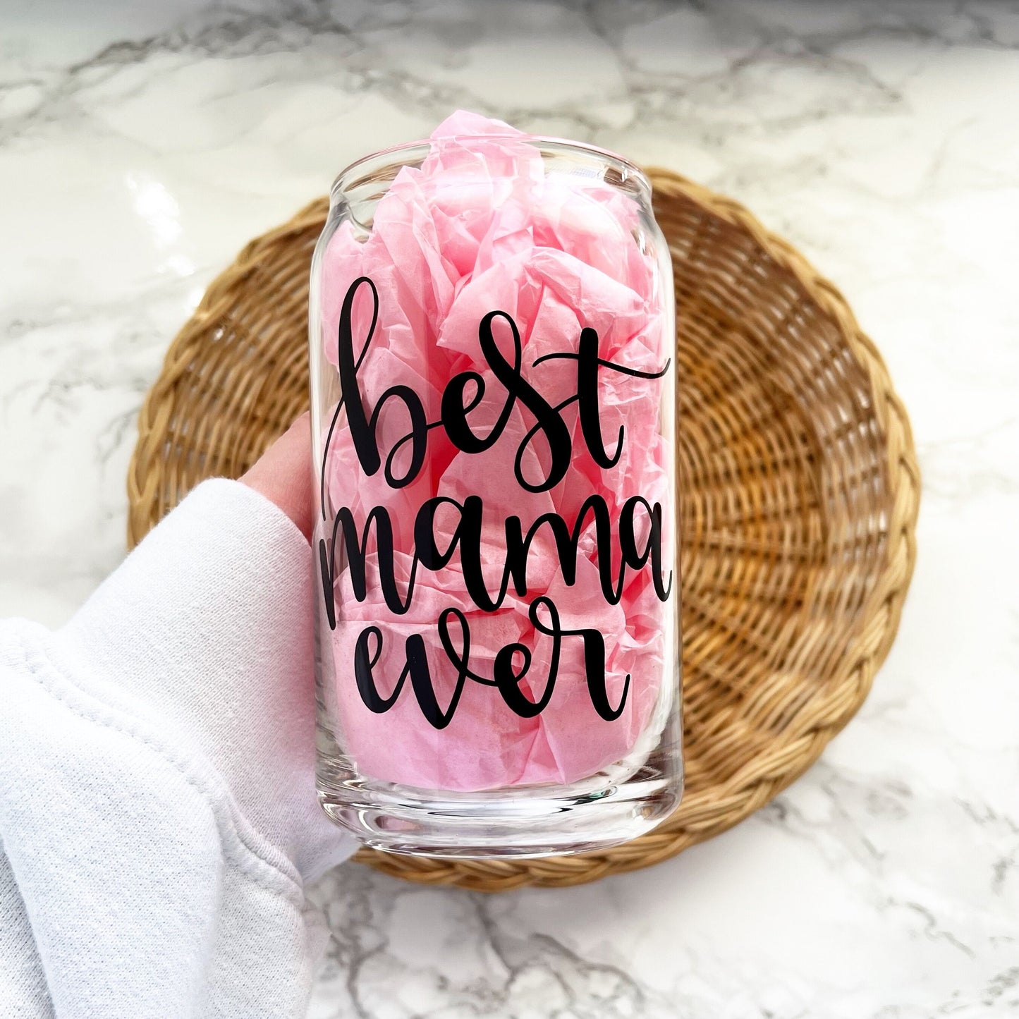 Best Mama Ever Glass Cup