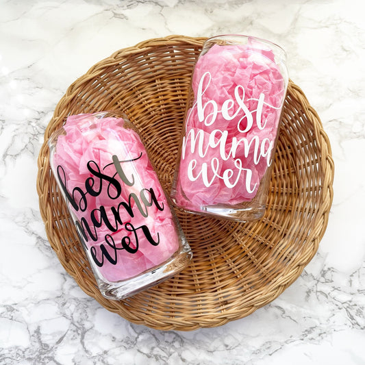 Best Mama Ever Glass Cup