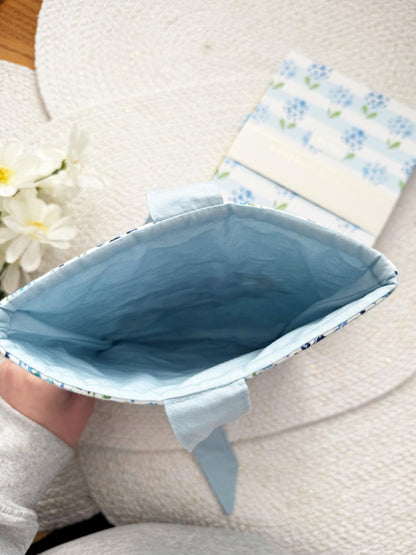 Blue Mini Floral 'In My Bookish Era' Embroidered Book Sleeve