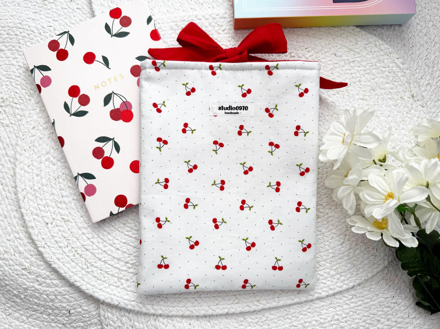 Cherries & Dots 'Enemies To Lovers Book Club' Embroidered Book Sleeve