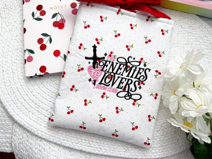 Cherries & Dots 'Enemies To Lovers Book Club' Embroidered Book Sleeve