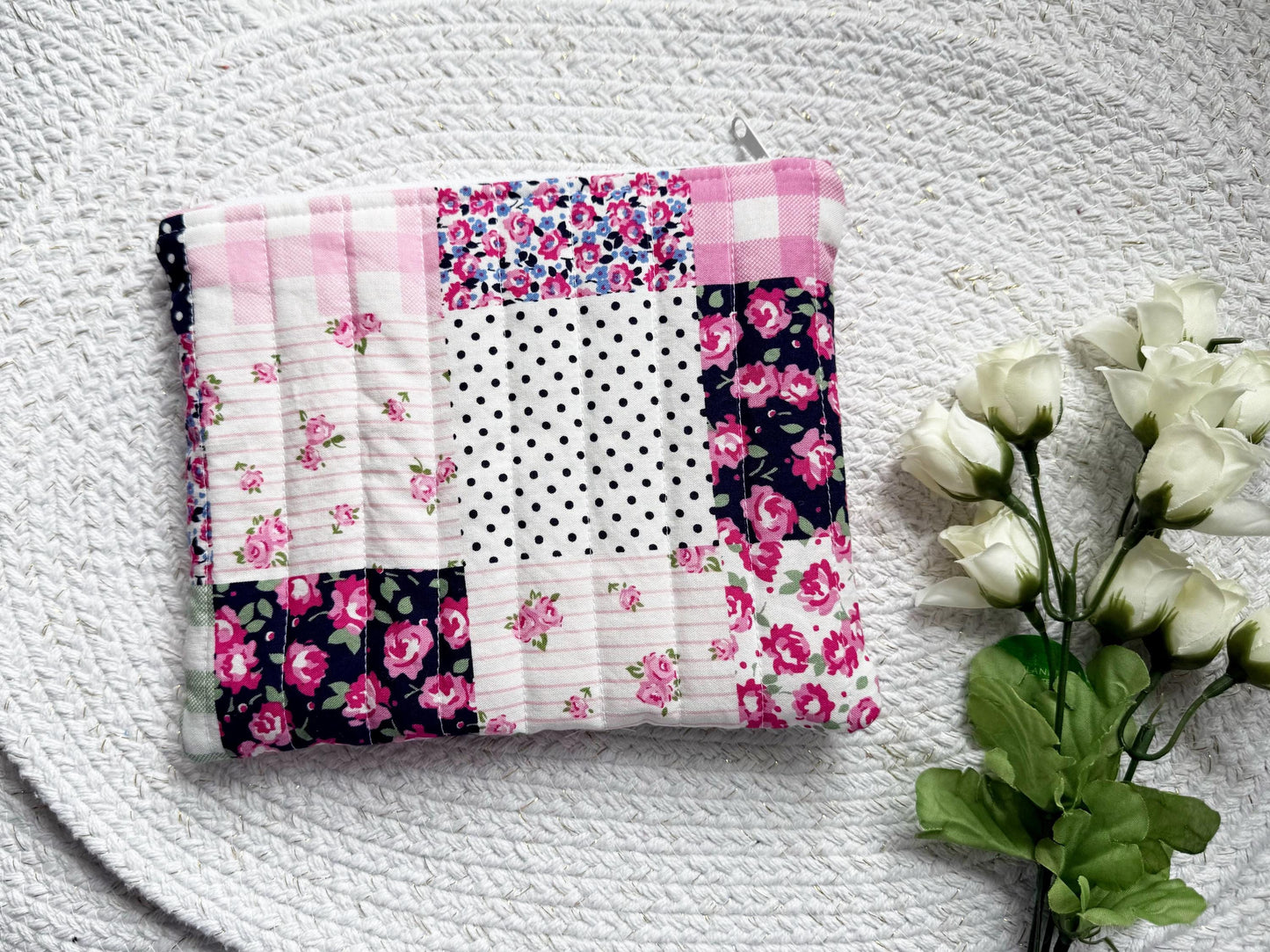 Preppy Patch Quilted Pouch