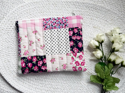 Preppy Patch Quilted Pouch