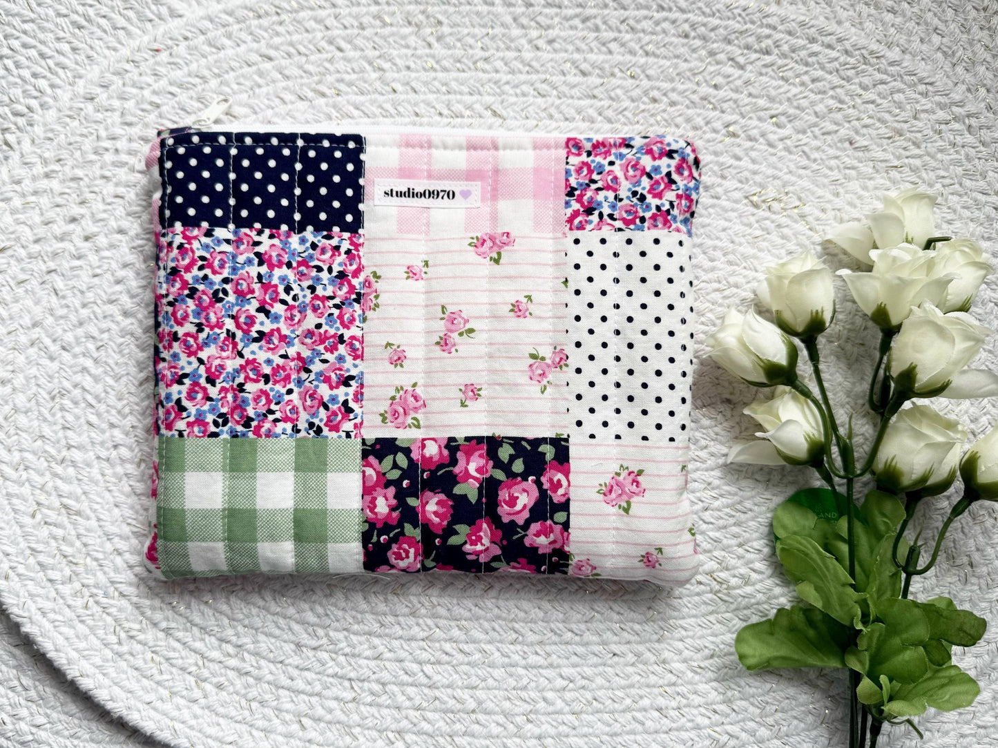 Preppy Patch Quilted Pouch