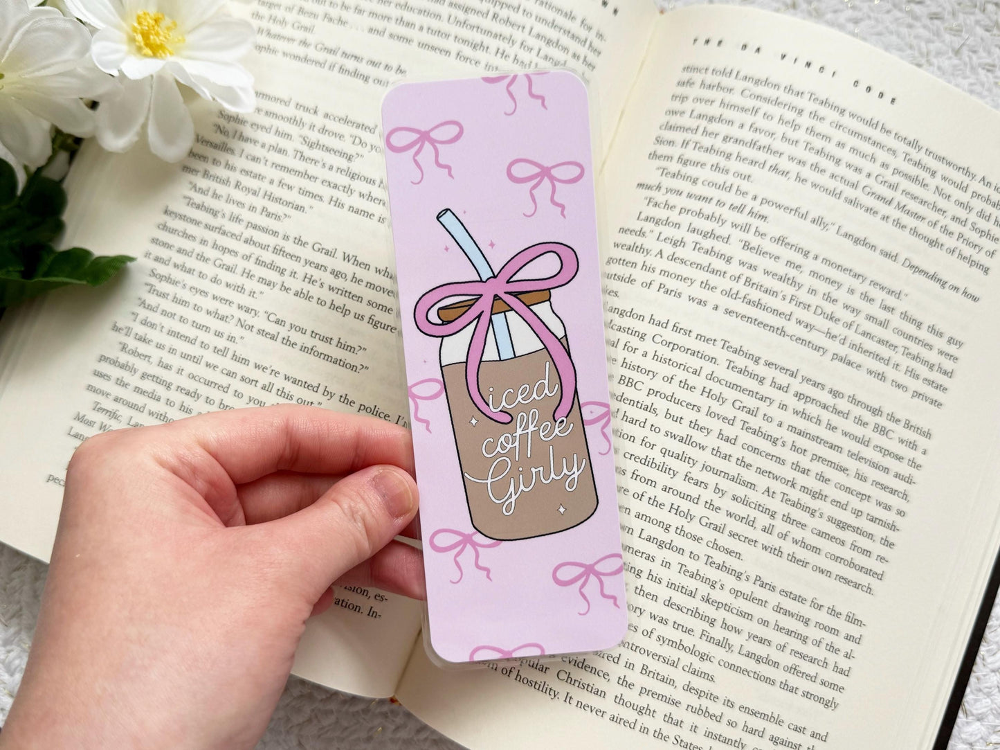Iced Coffee Girly Laminated Bookmark