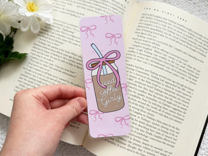 Iced Coffee Girly Laminated Bookmark