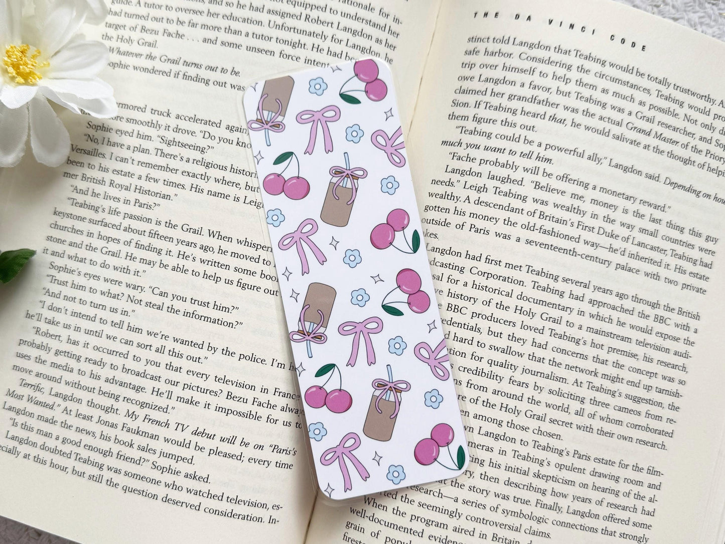 Coffee, Cherries & Bows Laminated Bookmark