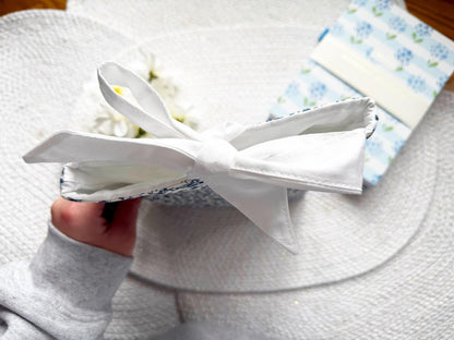 Blue Floral On Cream Book Sleeve