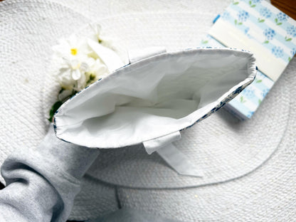 Blue Floral On Cream Book Sleeve