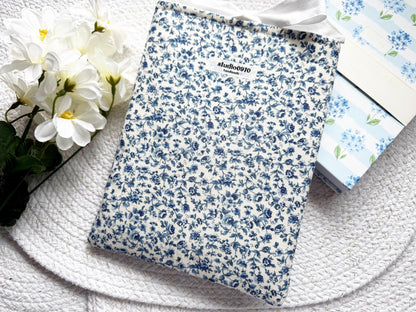 Blue Floral On Cream Book Sleeve
