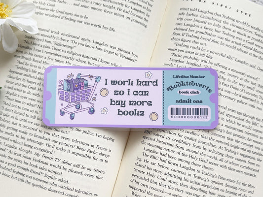 I Work Hard So I Can Buy Books Laminated Bookmark