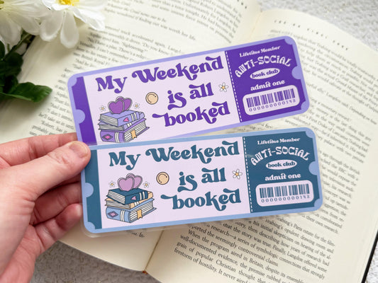 My Weekend Is All Booked Laminated Bookmark