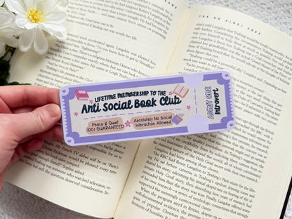 Anti Social Book Club Laminated Bookmark