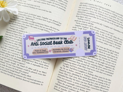 Anti Social Book Club Laminated Bookmark