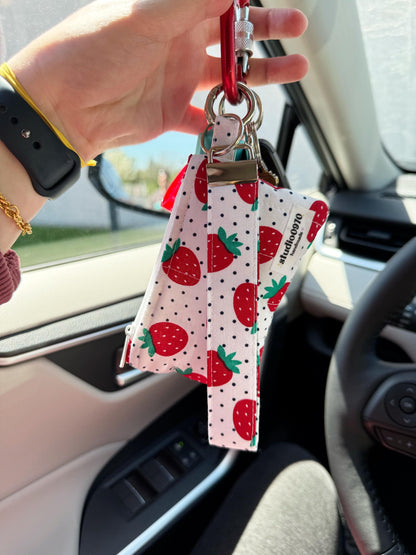 Bananas On Pink Quilted Keychain Wallet