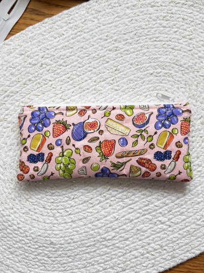 Picnic On Pink Quilted Pencil Case