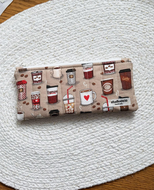 Coffee Lover Quilted Pencil Case