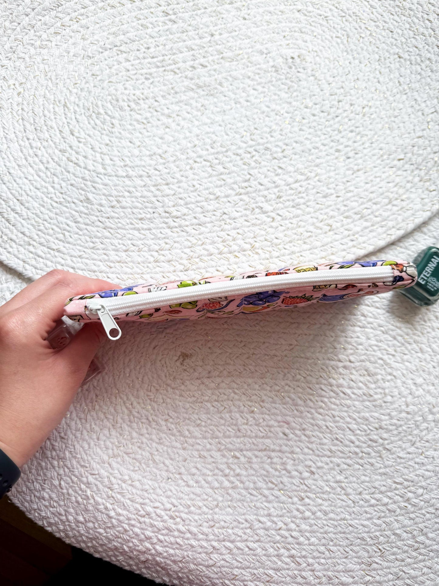 Picnic On Pink Quilted Pencil Case