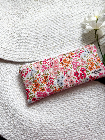 Floral On Pink Quilted Pencil Case