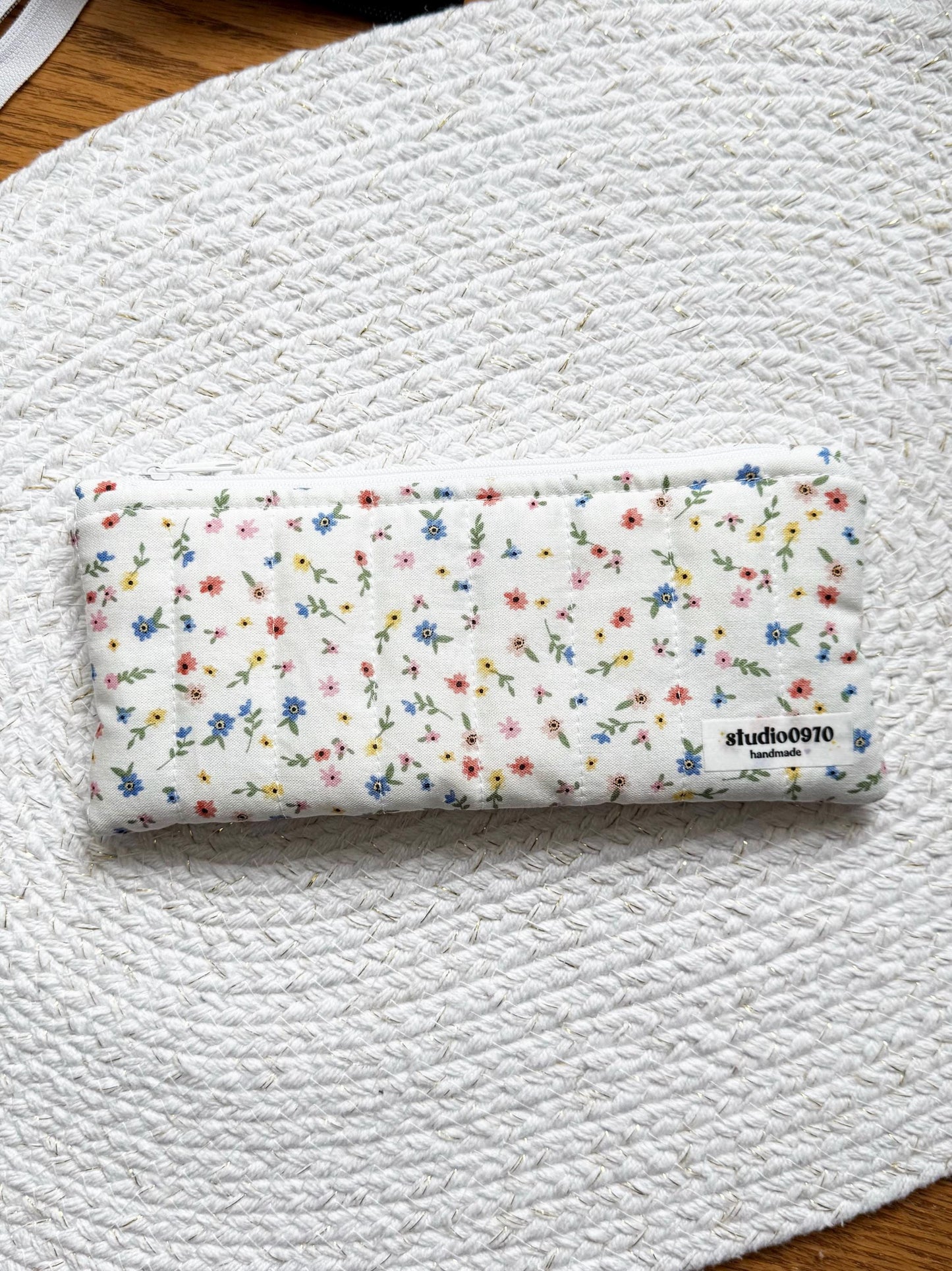 Mini Wildflower Floral Quilted Pencil Case