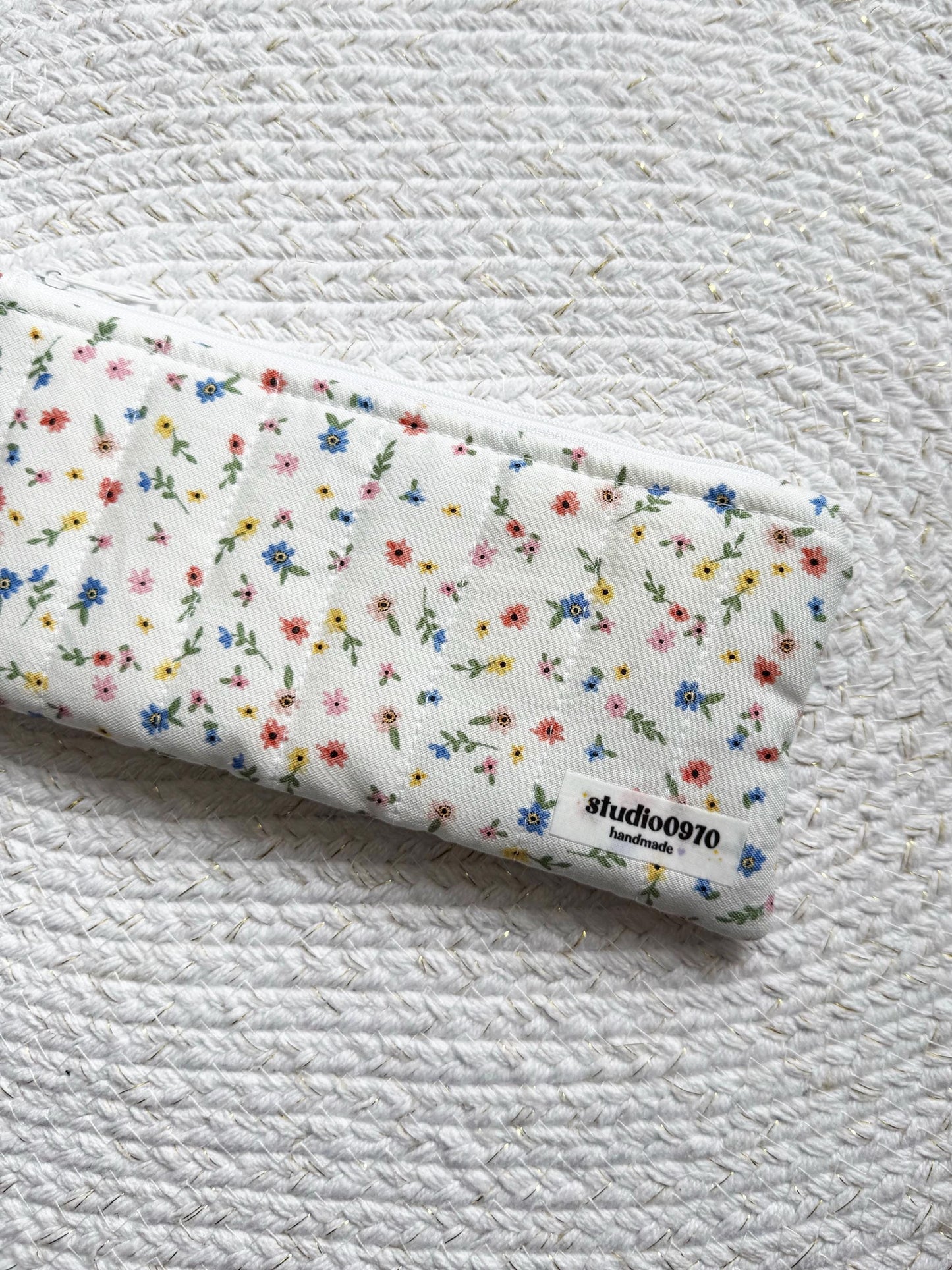Mini Wildflower Floral Quilted Pencil Case
