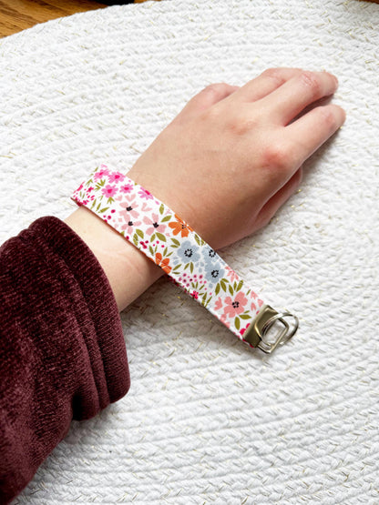 Floral On Pink Key Fob