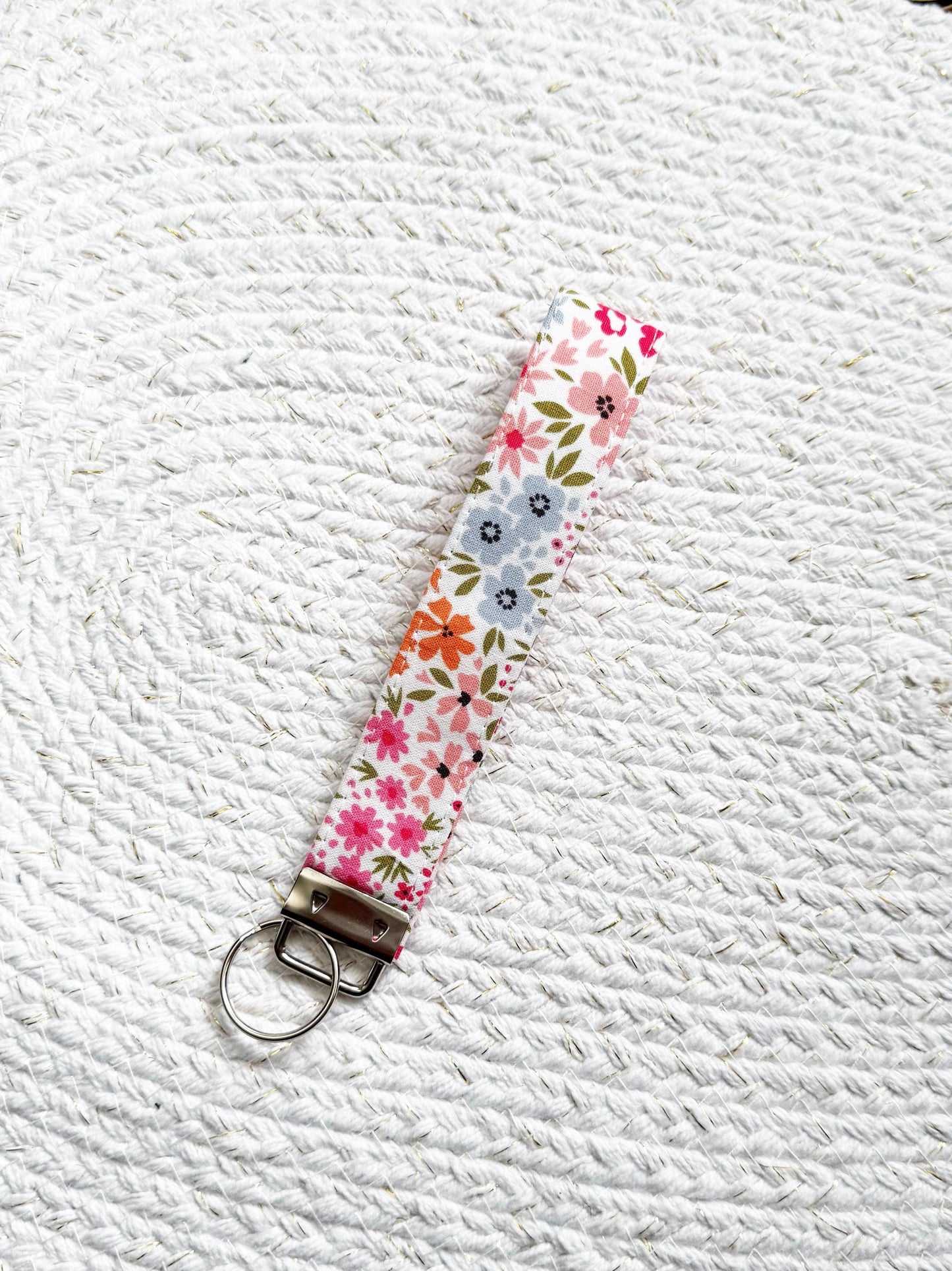 Floral On Pink Key Fob