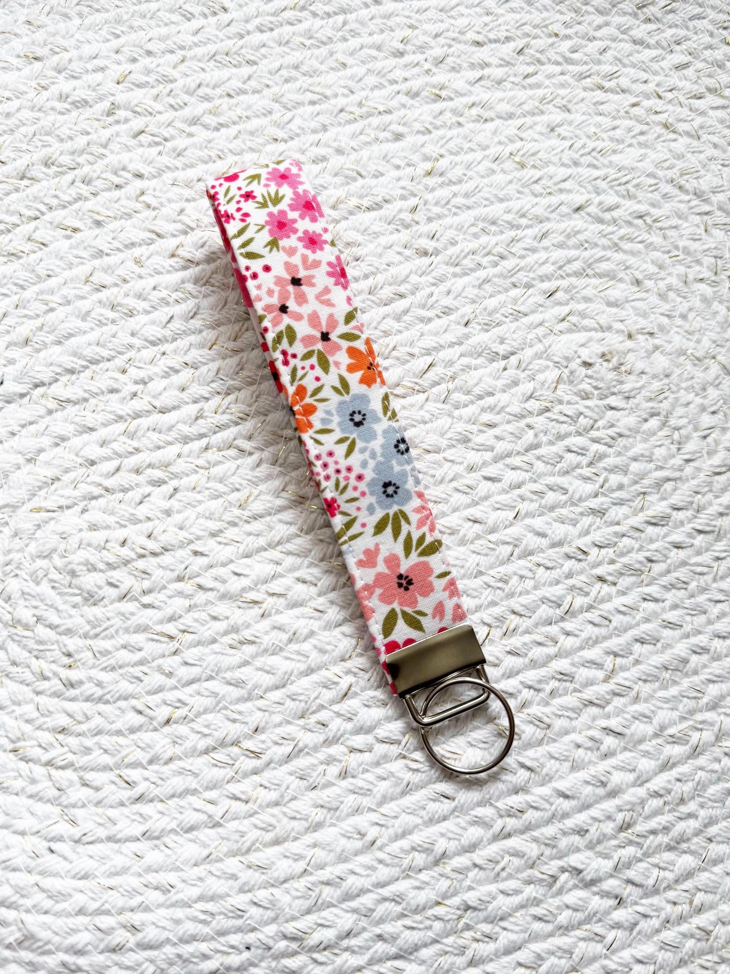Floral On Pink Key Fob