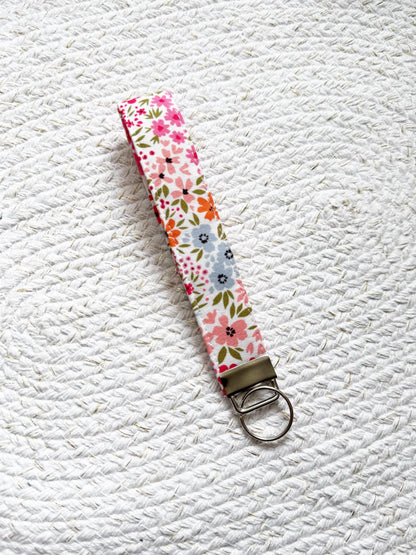 Floral On Pink Key Fob