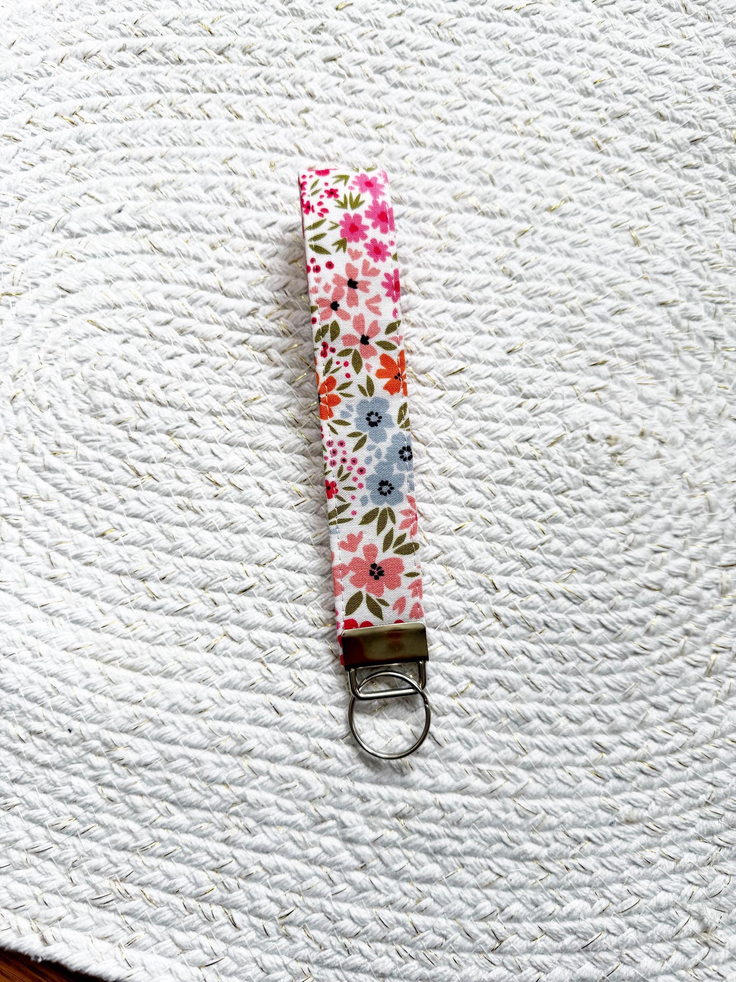 Floral On Pink Key Fob