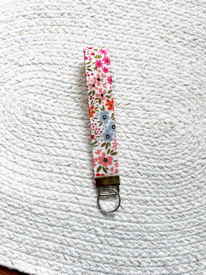 Floral On Pink Key Fob