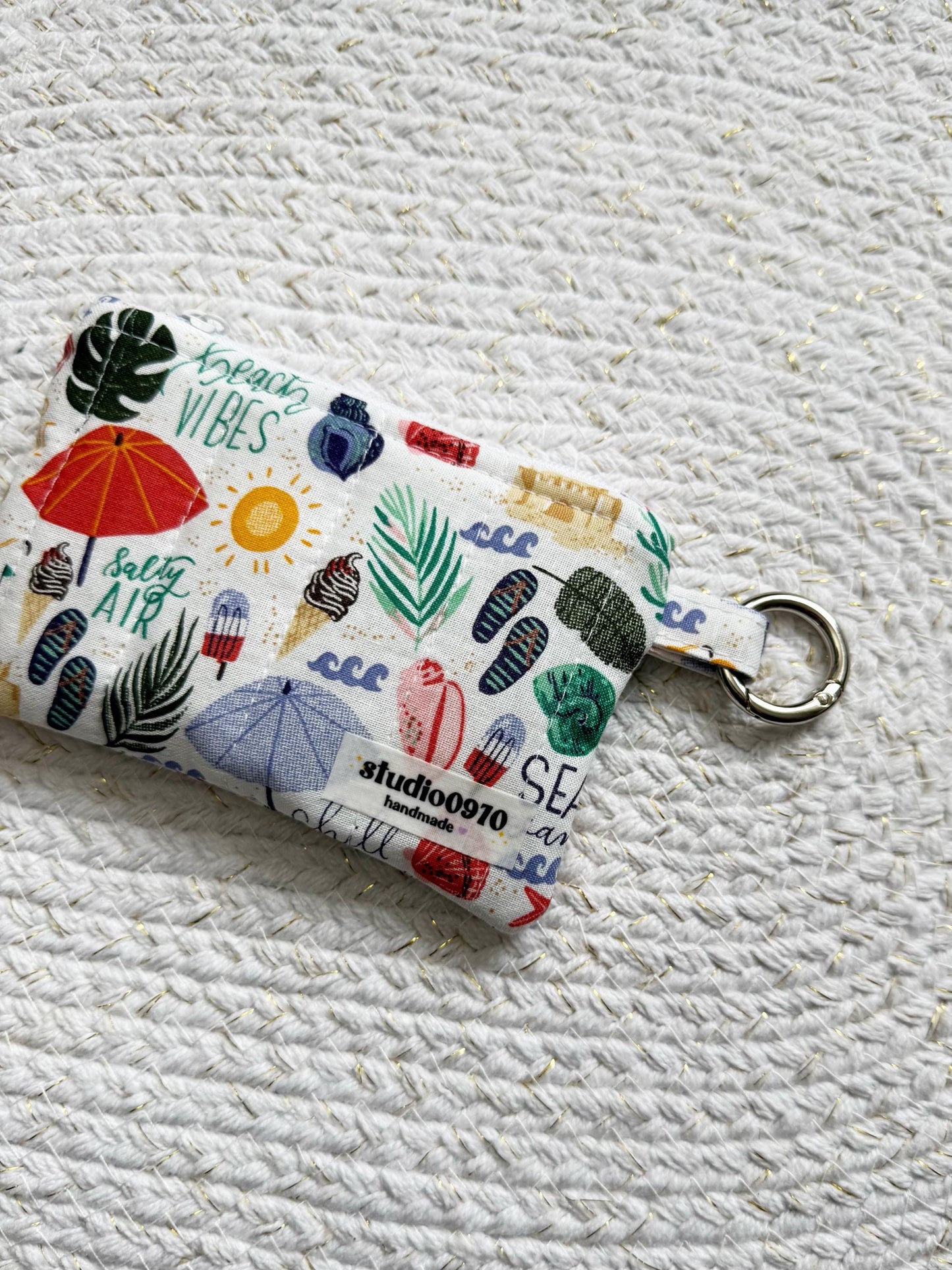 Beach Vibes Quilted Keychain Wallet