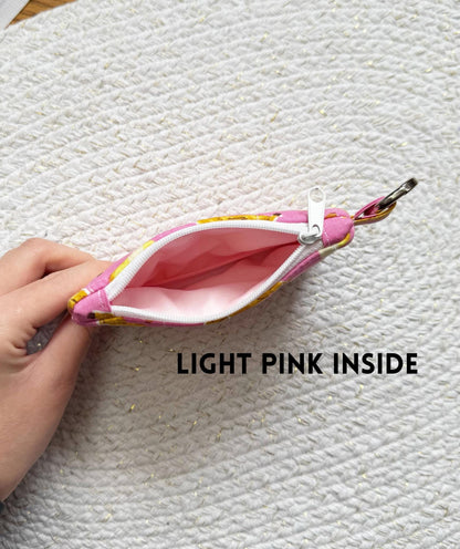 Bananas On Pink Quilted Keychain Wallet