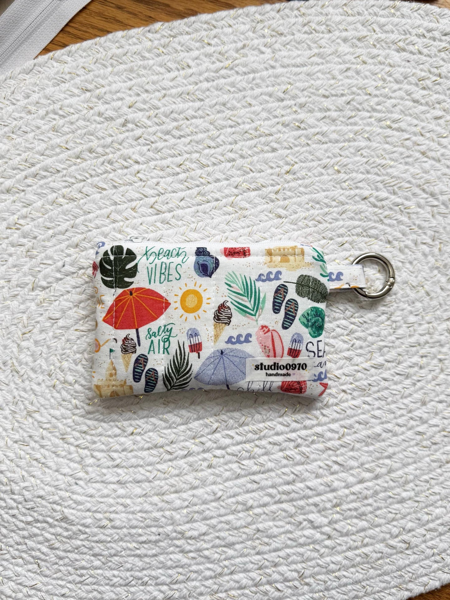 Beach Vibes Quilted Keychain Wallet