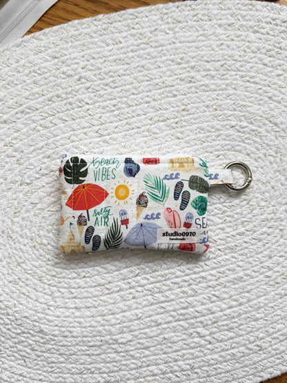 Beach Vibes Quilted Keychain Wallet