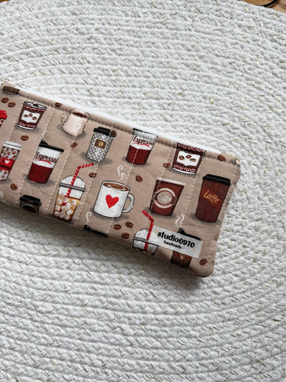 Coffee Lover Quilted Pencil Case