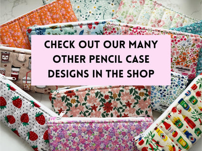 Bananas On Pink Quilted Pencil Case