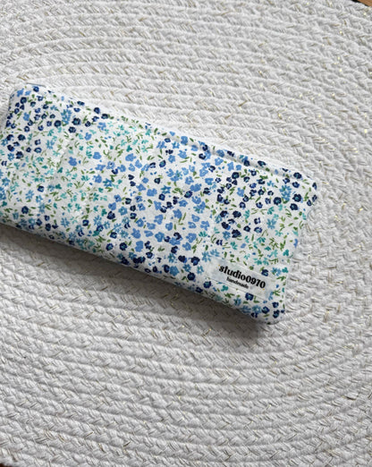 Blue Mini Floral Quilted Pencil Case
