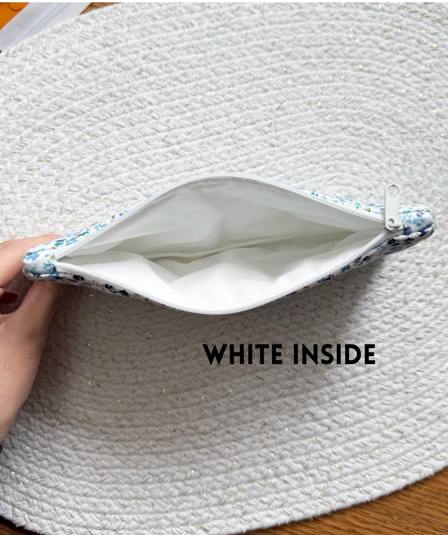 Blue Mini Floral Quilted Pencil Case