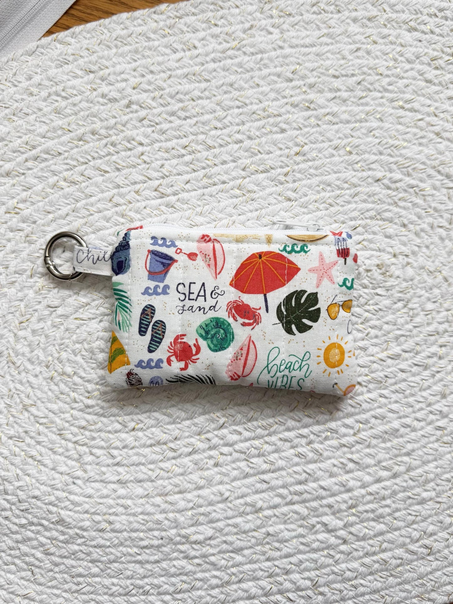Beach Vibes Quilted Keychain Wallet